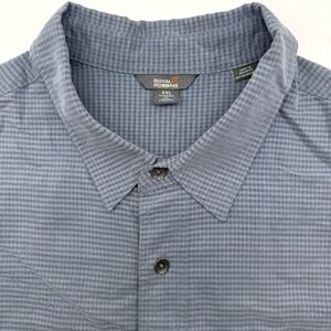 Royal Robbins Standard Fit Mens Short Sleeve Gray Button Hiking Outdoor XXL Fish